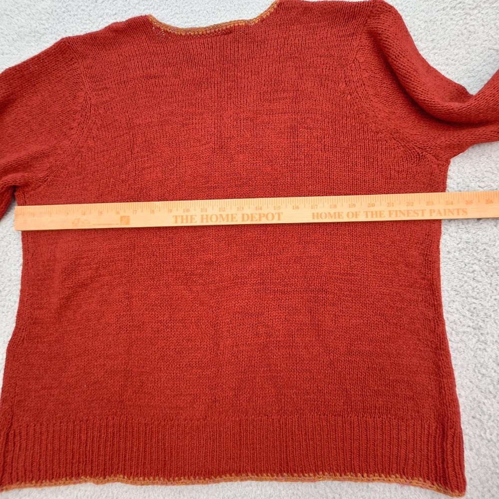 JH Collectibles Sweater Womens 1X Rust Red Cardigan V Neck Button Front Knit - Picture 4 of 8